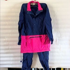 ASR Women’s Nylon Sweatsuit Magenta & Blue Tracksuit Set Size Small Vintage